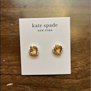 Kate Spade pearl heart earrings